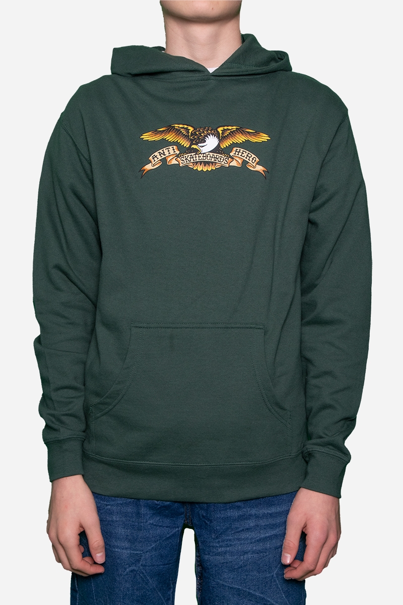 Anti Hero Hoodie Youth - Eagle Alpine - Green Multi Color