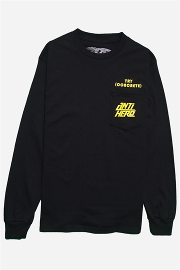 Anti Hero T-Shirt l/æ - Prova Concrete Pocket - Svart