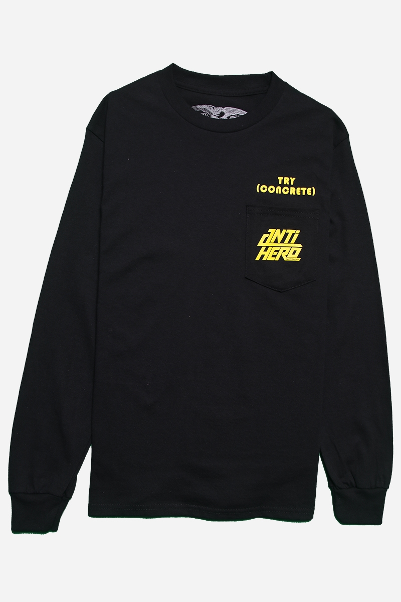 Anti Hero T-Shirt l/æ - Prova Concrete Pocket - Svart
