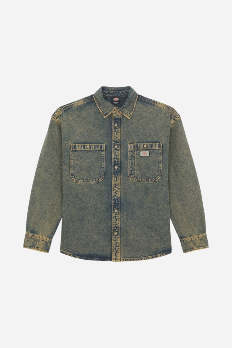 Dickies Housten Skjorta - Yellow Fade Indigo
