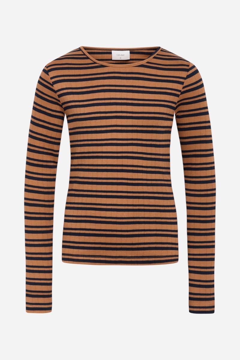 GRUNT Dopim Top LS - Coffee Stripe