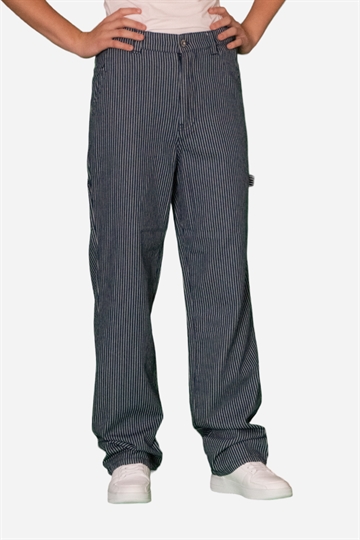 GRUNT Pants - Worker Blue Stripe - Marinblå