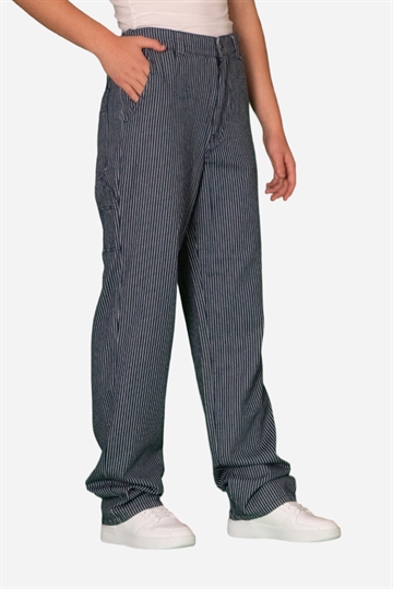 GRUNT Pants - Worker Blue Stripe - Marinblå