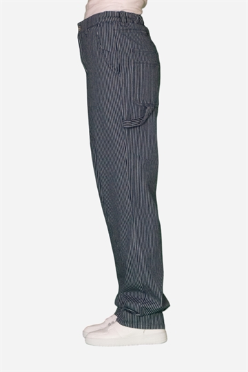 GRUNT Pants - Worker Blue Stripe - Marinblå
