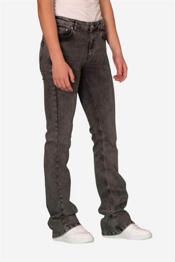 GRUNT Jeans - Texas Low Flare Pant - Grå