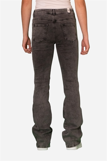 GRUNT Jeans - Texas Low Flare Pant - Grå