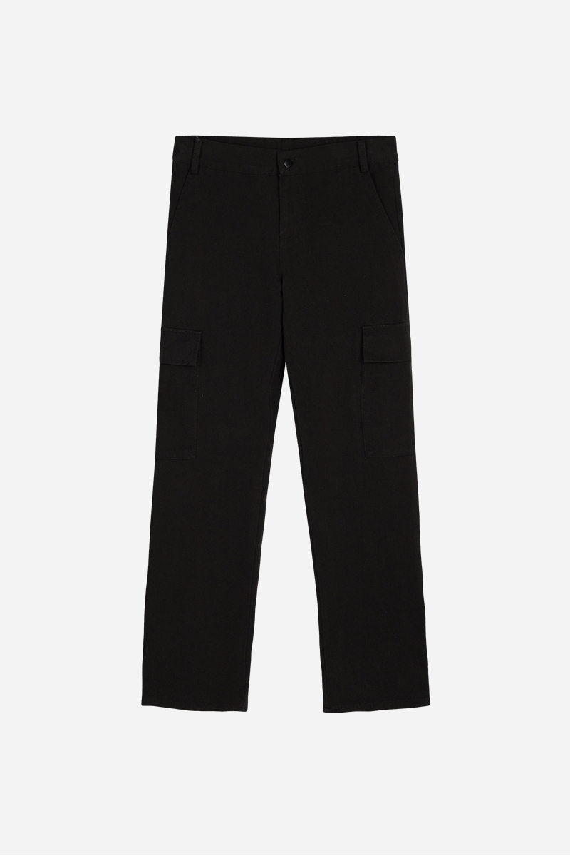 Grunt Cargo Pants - Lea Midrise - Svart