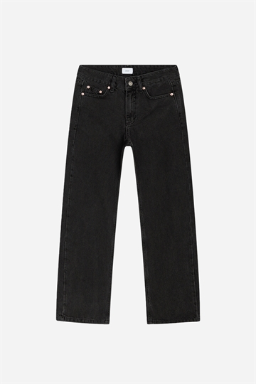 GRUNT Jeans - Nadia Midrise Straight - Svart Vintage