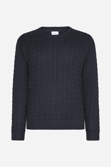 Grunt Tue Cable Knit - Marinblå