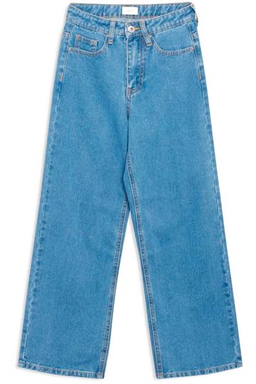 Grunt jeans med vida ben - Äkta blå
