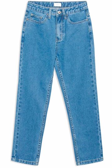 Grunt Mom Jeans - Äkta blå