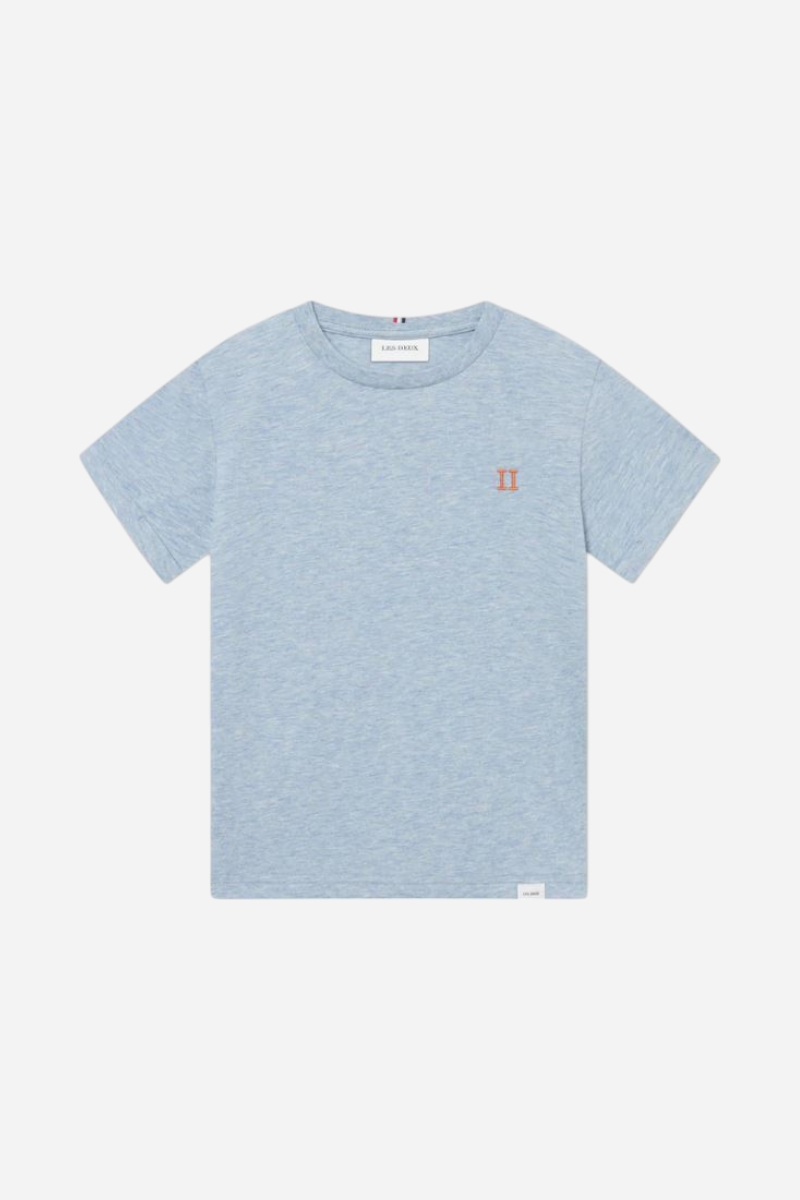 Les Deux Nørregaard T-Shirt - Xenon Blue Melange / Orange