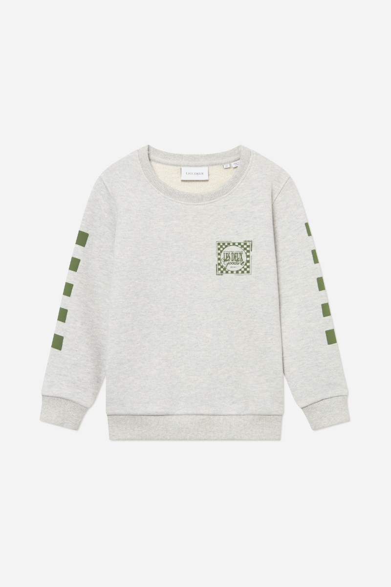 Les Deux Goods Sweatshirt - Snow Melange / Chive Green