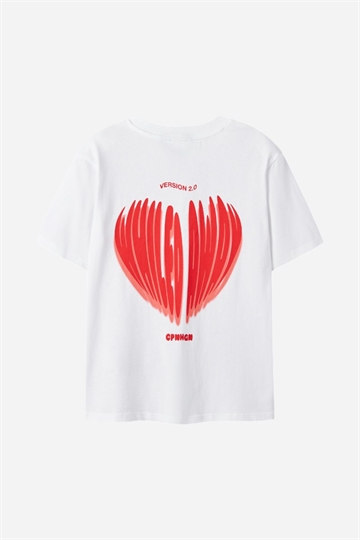 LMTD Hearts T-shirt - Klarvit / Röd
