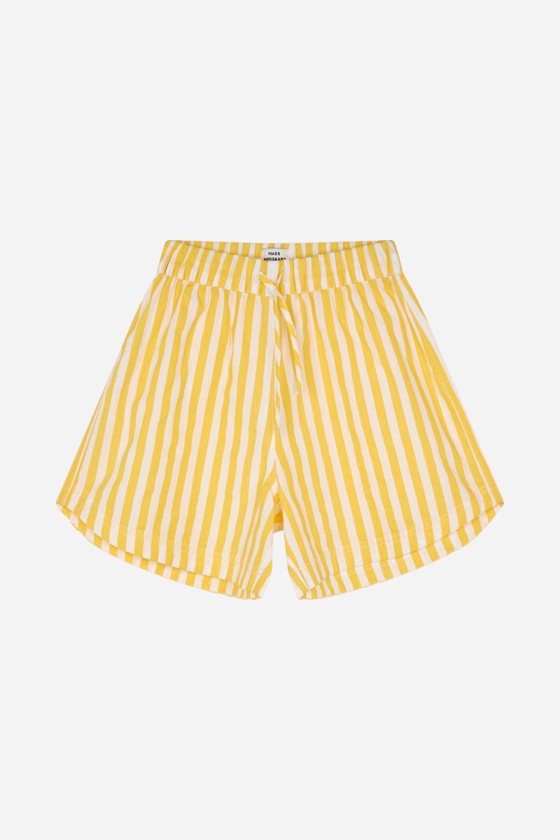 Mads Nørgaard Sacky Pio Shorts - White Alyssum / Citronzest