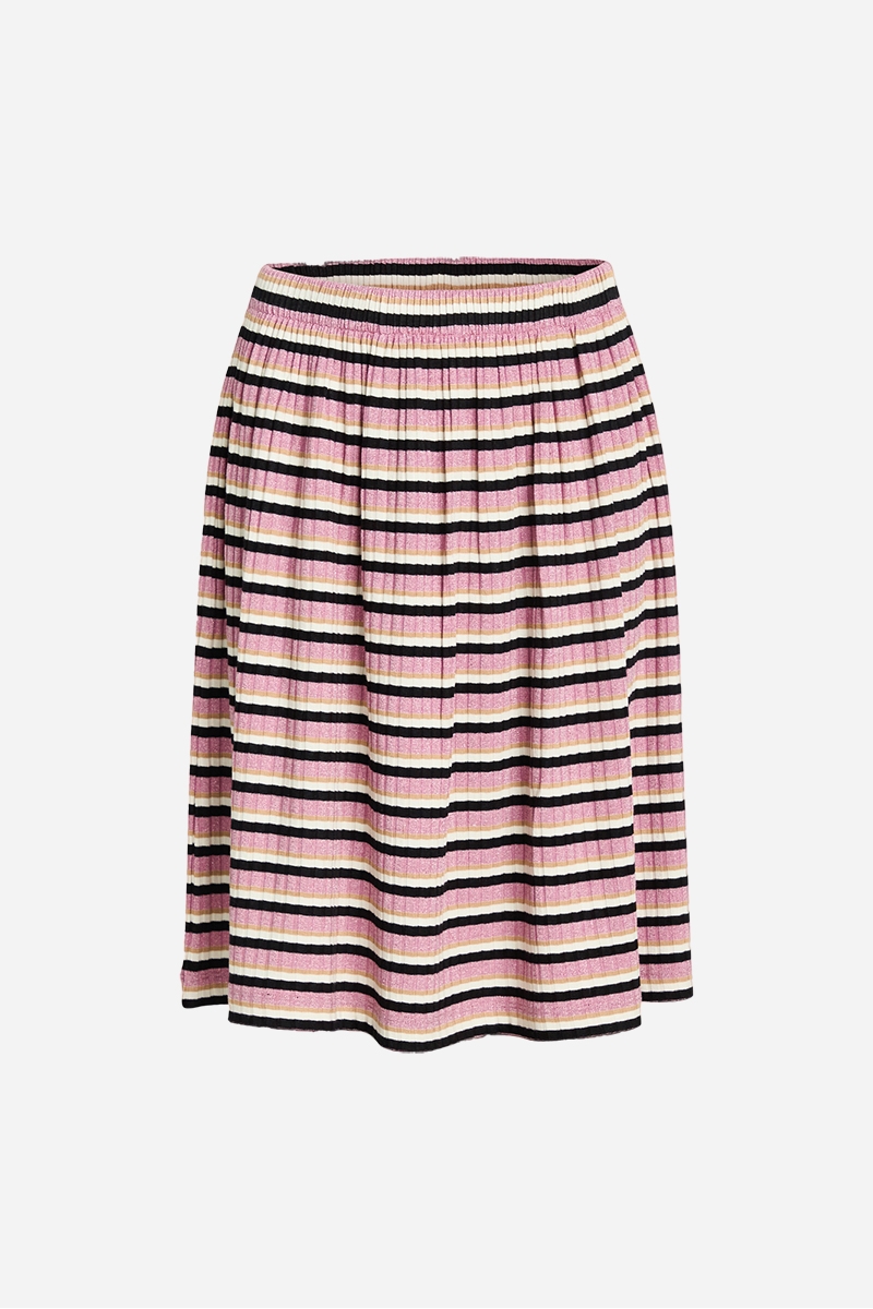 Mads Nørgaard Sagalina Kjol Lurex Stripe - Rosa lavendel