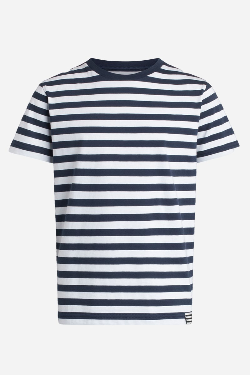 Mads Nørgaard T-shirt - Ekologisk Midi Thorlino - Marin/Vit