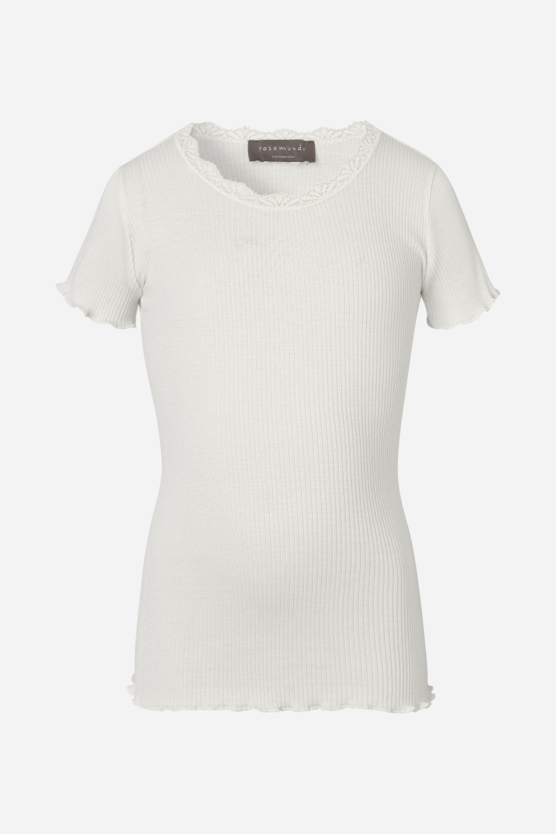 Rosemunde T-shirt med spets - Siden - Nyvit