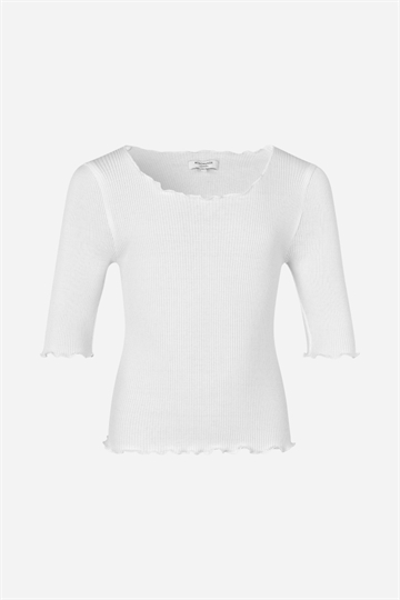 Rosemunde Topp med vågig kant - New White