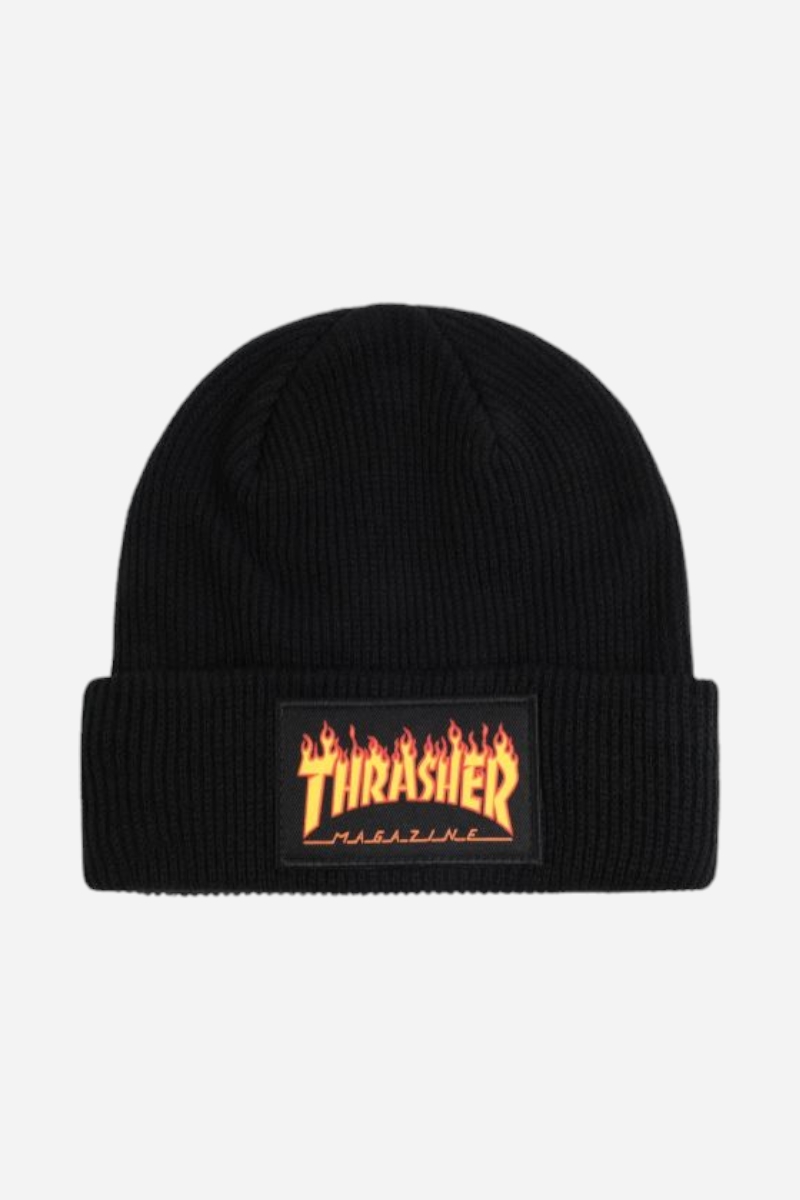 Thrasher Beanie Flame Logotyp - Svart