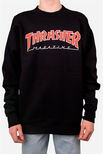 Thrasher Outlined Sweatshirt - Svart / Röd