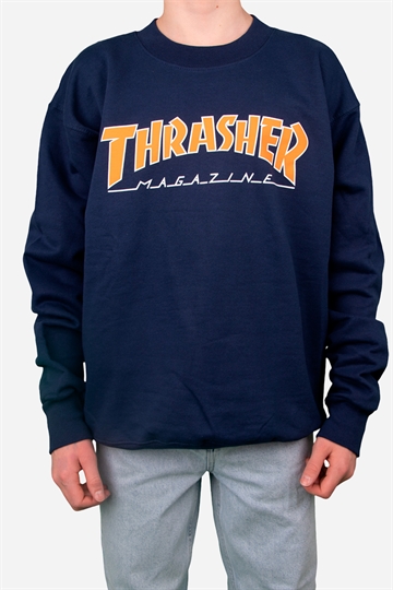 Thrasher Outlined Sweatshirt - Marinblå / Orange