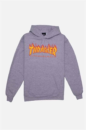 Thrasher Hoodie - Flame - Grå