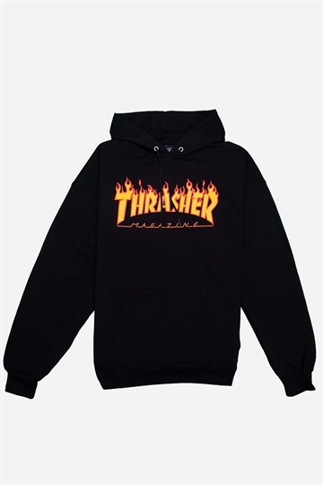 Thrasher Hoodie - Flame - Svart