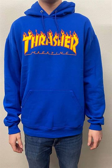 Thrasher Hoodie - Flame - Royal Blue