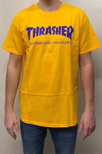 Thrasher T-shirt - Skate Mag - Guld/Lila