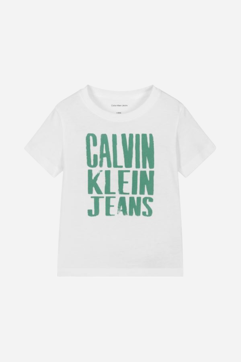 Calvin Klein T-shirt med slogan och grafisk design - Klarvit