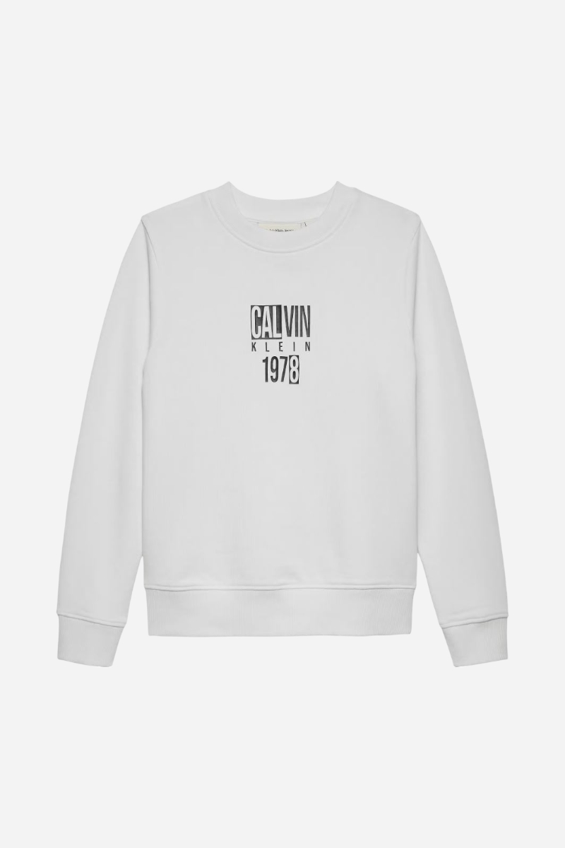 Calvin Klein Good Level grafisk tröja - ljus vit