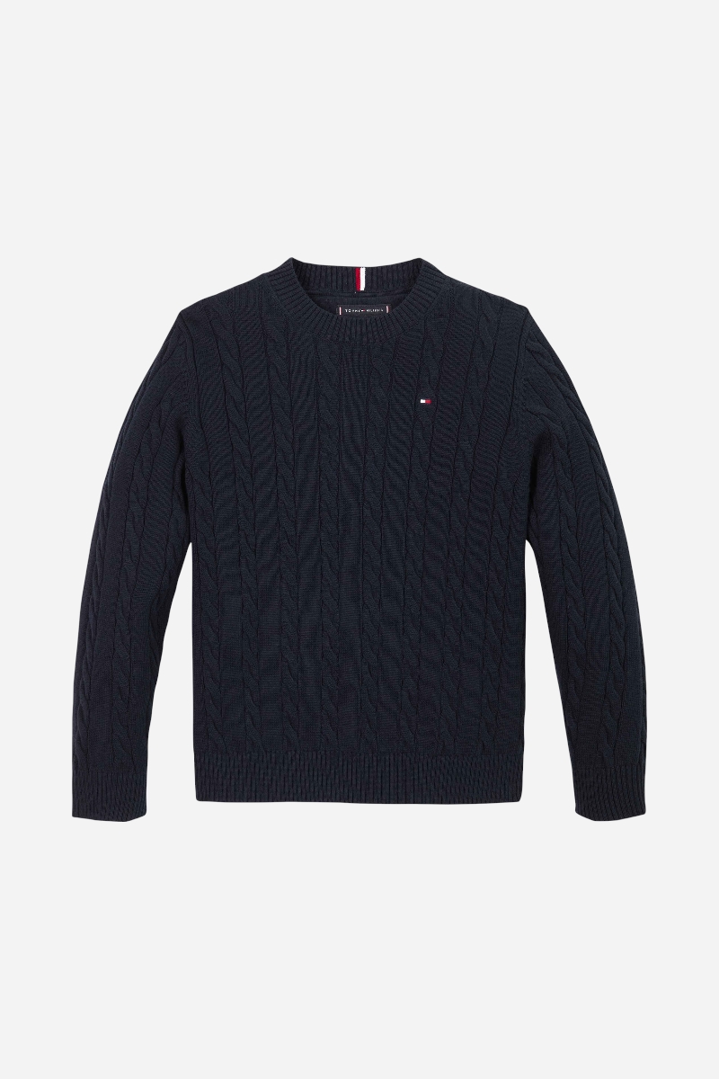 Tommy Hilfiger - Crew Neck Cable Sweater - Dark Night Navy